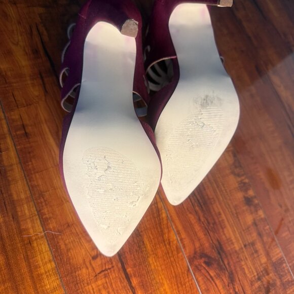 🍷 JustFab “Cosima” Burgundy Lace-Up Stiletto Heels – Size 9 ✨ Worn Twice - Picture 7 of 8
